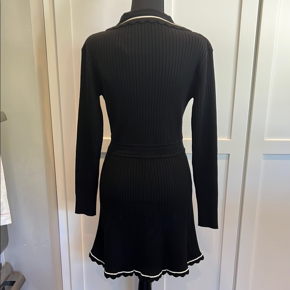 NWT BURRYCO Black Dress with White Accents - Picture 4 of 6